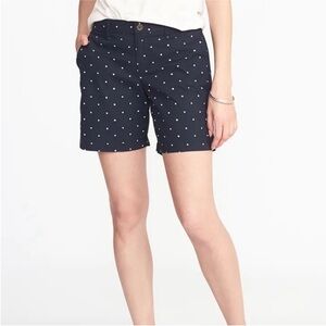 Old Navy Women’s Polka Dot Navy and White Bermuda Cotton Shorts size 0